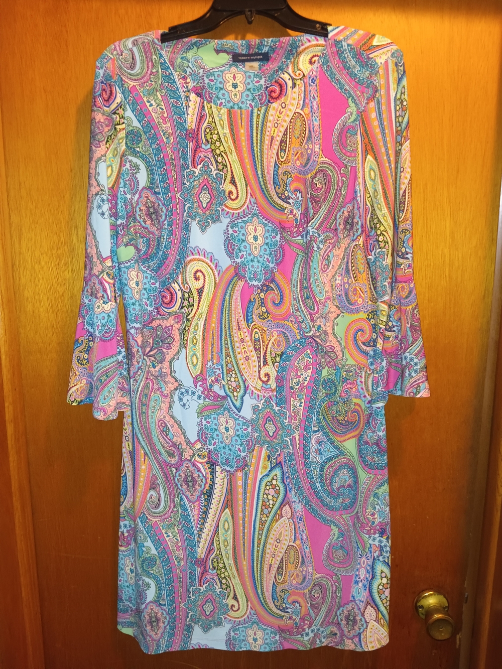 Tommy Hilfiger Paisley Long Sleeve Shift Dress - Pink Multi